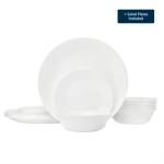 Corelle® Winter Frost White Dinnerware Set – Service for 6 + Salad Plates